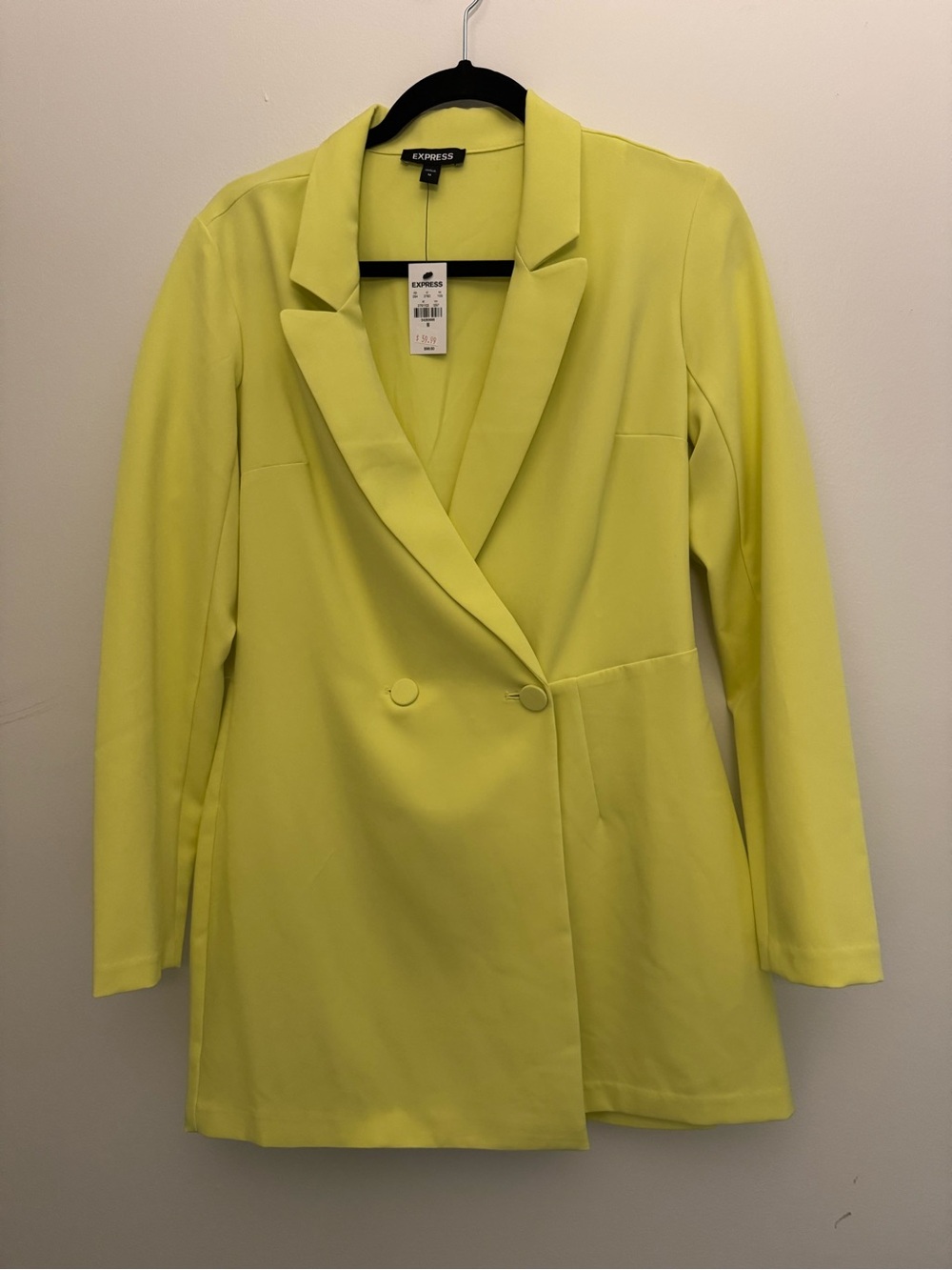 Express Women's Double-Breasted Yellow Blazer Romper